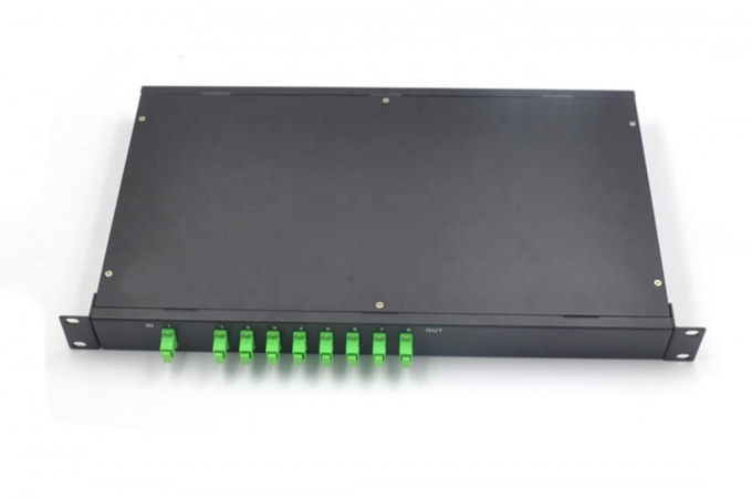 1×8 SC/APC PLC Fiber Optic Splitter rack mount configuration