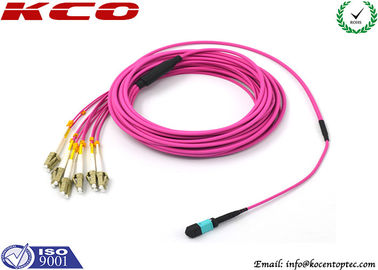 OM4 LSZH Violet Pink MPO MTP Trunk Cable and MPO MTP Patch Cord for Data Center