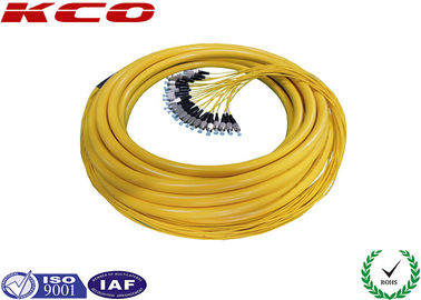FC / UPC  Connector Single Mode 12 Fibers 24 Cores Breakout Fiber Optic Pigtail