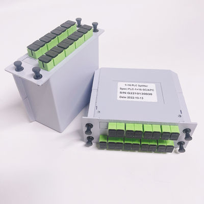 LGX Insert Type 1x16 PLC Fiber Optic Splitter with 0.9mm Pigtail Diameter Low Insertion Loss and High Reliability