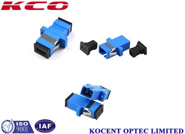 Blue SC/APC SC/UPC Fiber Optic Adapter with 0.10dB Repeatability and Flange for High Precision Alignment