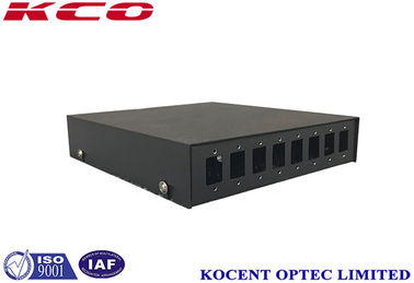 8 Port Wall Mount Indoor Fiber Optic Termination Box with IP55 Protection and Metallic Black Finish