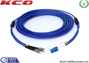 SC LC FC ST DIN MU E2K Armored Single Mode Fiber Optic Patch Cables For Indoor FTTH