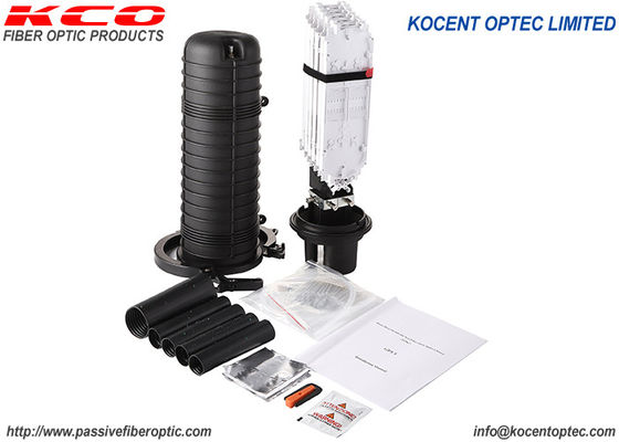 1 in 4 uit 144 kernen FTTH Verticale koepel vezel splice sluiting 5 poort FOSC KCO-J106H-144